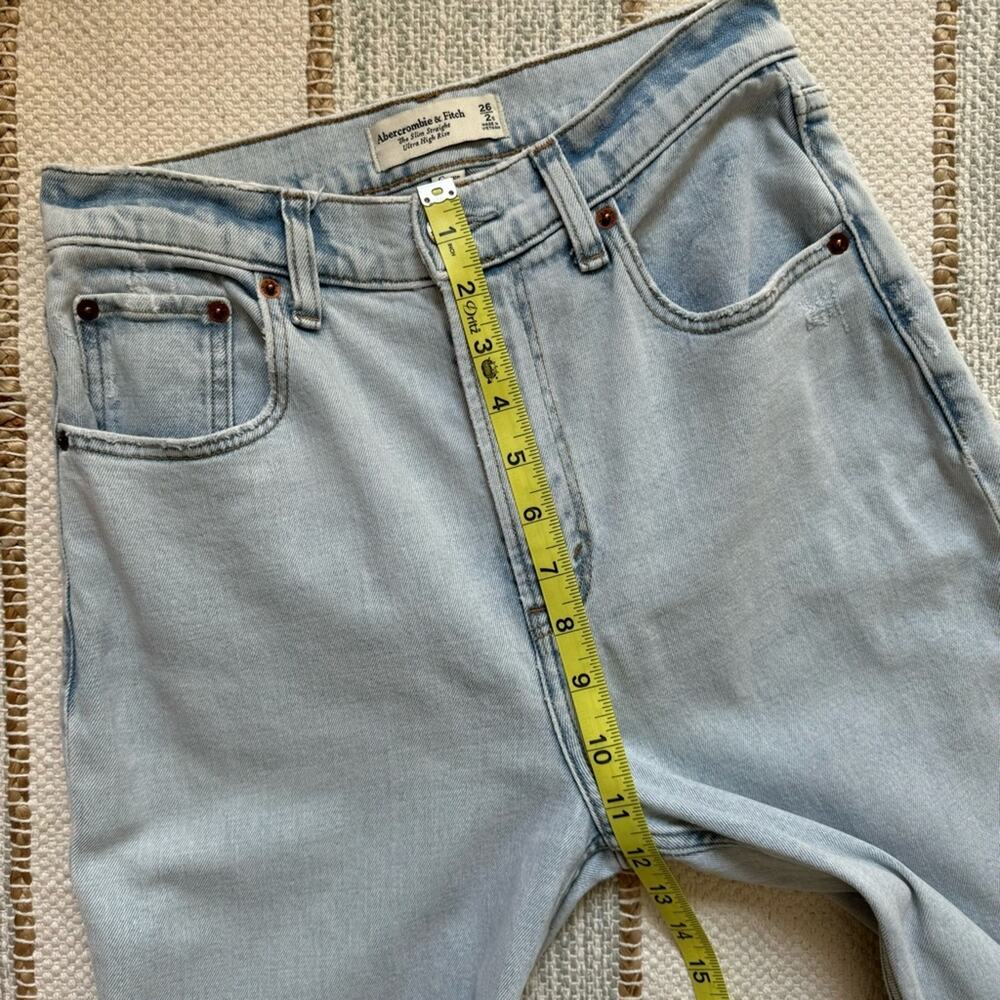 Abercrombie & Fitch Curve Love The Slim Straight Ultra High Rise Jeans 26/ 2 S - Picture 9 of 12